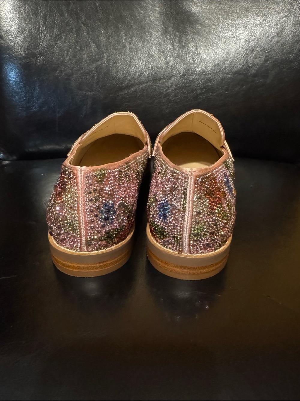 Betsey Johnson Aron floral rhinestone loafers, all-over crystals. Size 9 - Picture 6 of 7